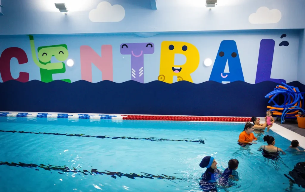 Babies Playing during swim lesson